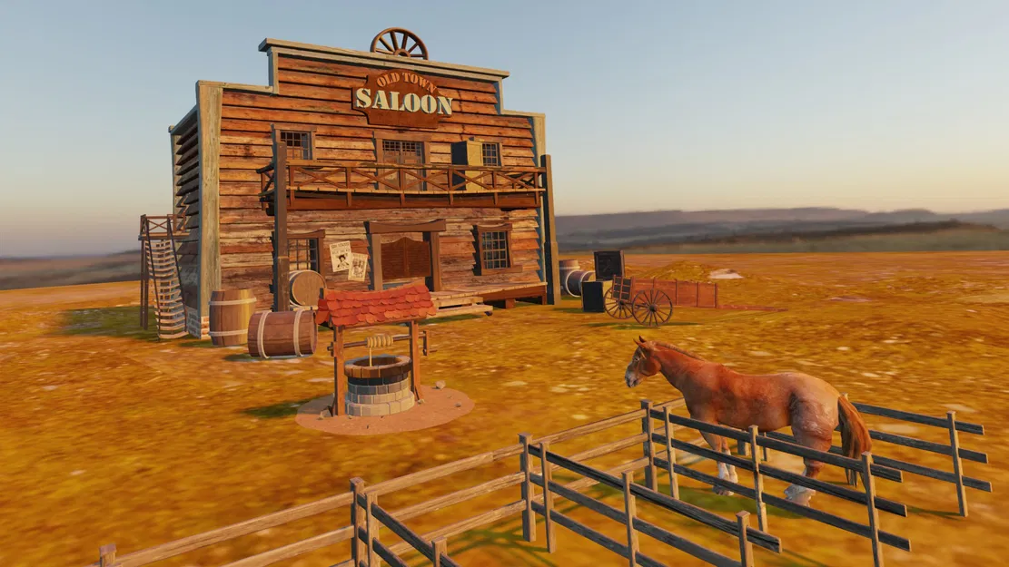 Mô hình 3D quán rượu miền Tây (Western Old Saloon) cực chi tiết - Image 1