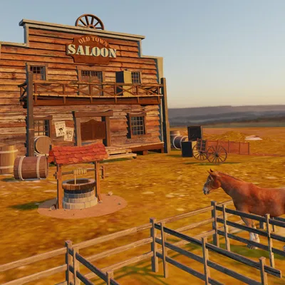 Mô hình 3D quán rượu miền Tây (Western Old Saloon) cực chi tiết