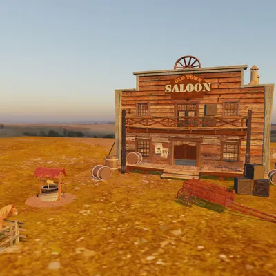 Mô hình 3D quán rượu miền Tây (Western Old Saloon) cực chi tiết