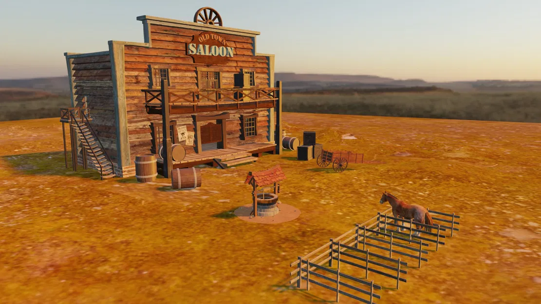 Mô hình 3D quán rượu miền Tây (Western Old Saloon) cực chi tiết - Image 4