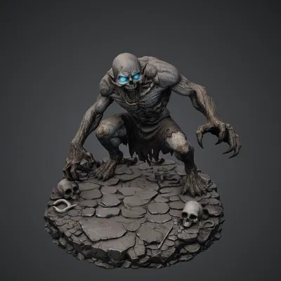 Bloodbound Realms – Undead – Ghoul Ravager (Mô hình Dark Fantasy 3D STL)