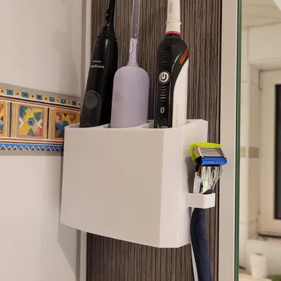 Giá treo bàn chải điện loại 3 ngăn và 6 ngăn gắn tường