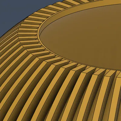 Chậu cây hình cầu hiện đại với các gân rãnh sâu (Modern Deep-Ribbed Sphere Planter)