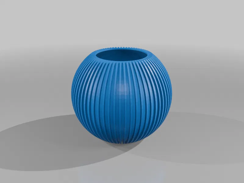 Chậu cây hình cầu hiện đại với các gân rãnh sâu (Modern Deep-Ribbed Sphere Planter) - Image 5