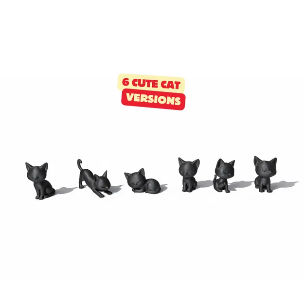 BỘ MÈO LƯỜI / TƯỢNG MÈO HIỆN ĐẠI / TƯỢNG MÀU ĐEN / MÔ HÌNH ĐỒ CHƠI - Image 2