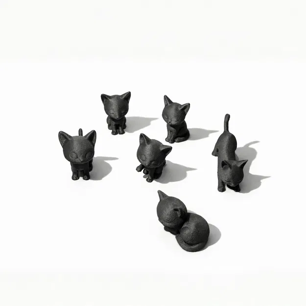 BỘ MÈO LƯỜI / TƯỢNG MÈO HIỆN ĐẠI / TƯỢNG MÀU ĐEN / MÔ HÌNH ĐỒ CHƠI - Image 5