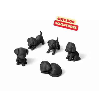 BỘ TƯỢNG CÚN CON ĐÁNG YÊU / MÔ HÌNH CHÓ HIỆN ĐẠI / ĐỒ TRANG TRÍ