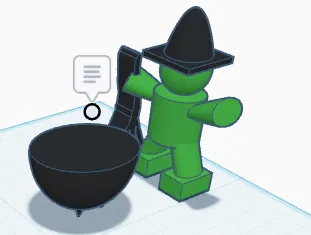 Mô hình phù thủy nhỏ đáng yêu trang trí Halloween (3D Print) - Image 1