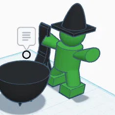 Mô hình phù thủy nhỏ đáng yêu trang trí Halloween (3D Print)