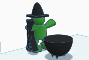 Mô hình phù thủy nhỏ đáng yêu trang trí Halloween (3D Print) - Image 3