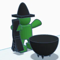 Mô hình phù thủy nhỏ đáng yêu trang trí Halloween (3D Print)