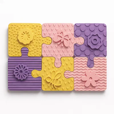 Con dấu hình hoa ghép mảnh - Đồ chơi phát triển giác quan