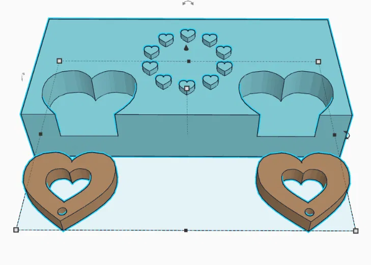 Móc treo chìa khóa đôi Love Keyholder in 3D dễ thương - Image 1