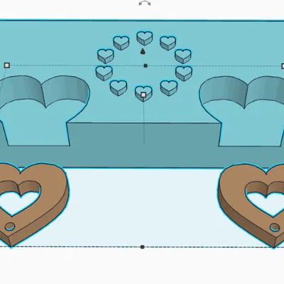 Móc treo chìa khóa đôi Love Keyholder in 3D dễ thương