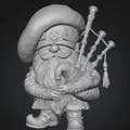 Mô hình chú lùn thổi kèn túi Scotland (Highland Bagpiper Gnome) 3D - Thumbnail 1