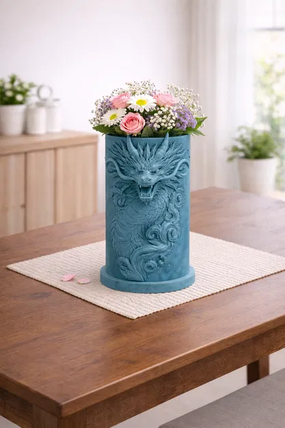 Bình Hoa Rồng Phương Đông - Thiết Kế Tinh Xảo - Image 1