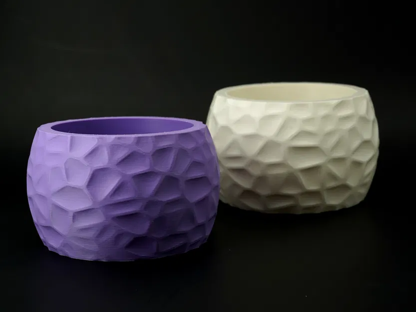 Chậu cây đa giác hiện đại – Thiết kế Voronoi hữu cơ kèm đĩa lót đồng bộ - Image 3