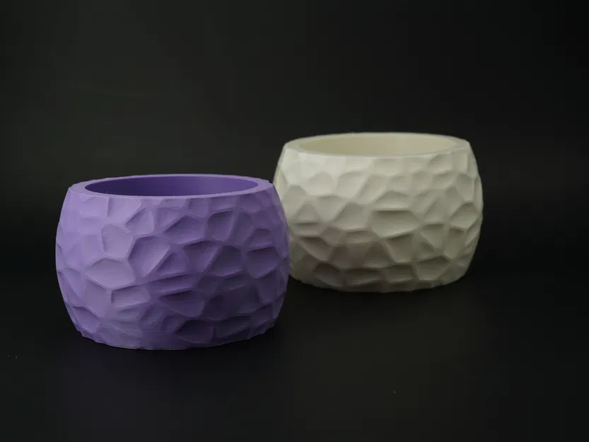 Chậu cây đa giác hiện đại – Thiết kế Voronoi hữu cơ kèm đĩa lót đồng bộ - Image 4