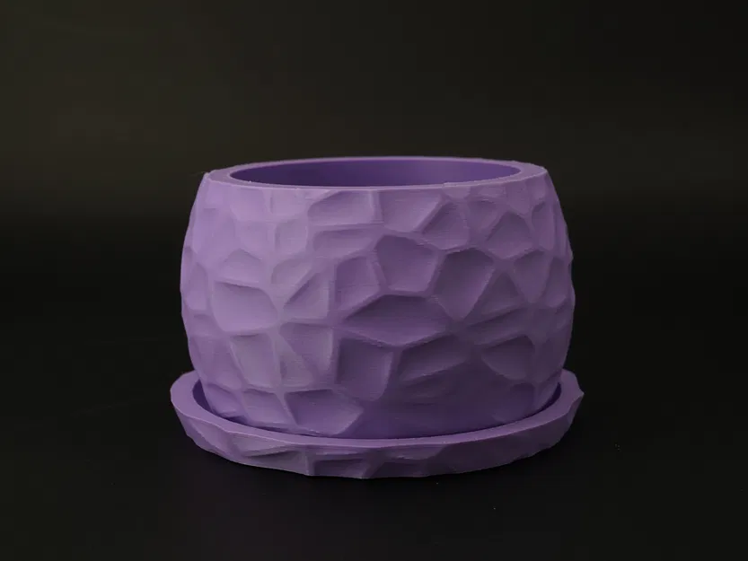 Chậu cây đa giác hiện đại – Thiết kế Voronoi hữu cơ kèm đĩa lót đồng bộ - Image 7