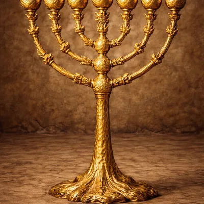 Mô hình 3D Chân nến 7 nhánh (Golden Lampstand) đầy nghệ thuật