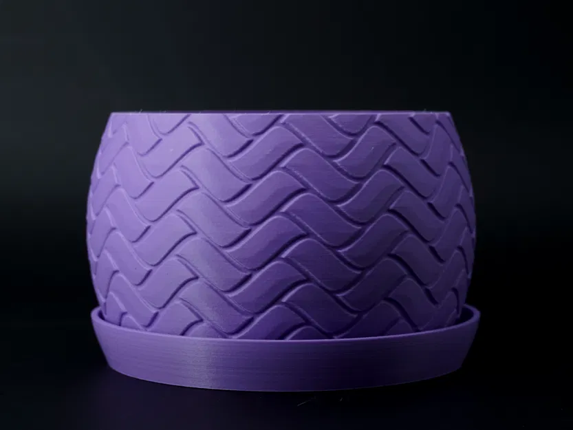 Chậu Cây Đan Lát Hiện Đại - Thiết Kế ZigZag Kèm Khay Hứng Nước - Image 3