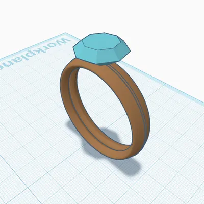 Mô hình nhẫn đính kim cương 3D (diamond Ring) đẹp mắt