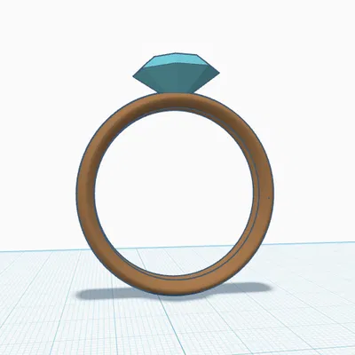 Mô hình nhẫn đính kim cương 3D (diamond Ring) đẹp mắt