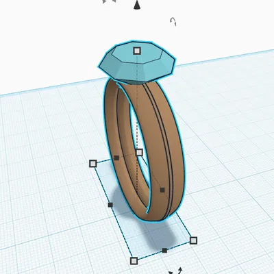 Mô hình nhẫn đính kim cương 3D (diamond Ring) đẹp mắt