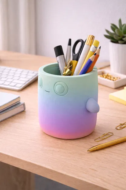 Ống Cắm Bút Hình Quái Vật Dễ Thương, Đồ Trang Trí Bàn Làm Việc Kawaii - Image 3