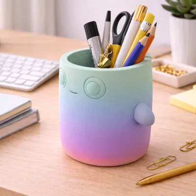 Ống Cắm Bút Hình Quái Vật Dễ Thương, Đồ Trang Trí Bàn Làm Việc Kawaii