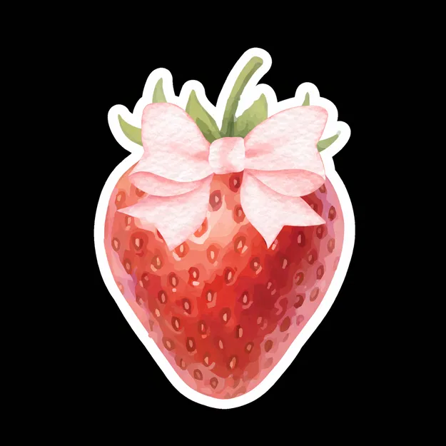 Khuôn cắt bánh quy hình quả dâu tây thắt nơ xinh xắn - In 3D dễ dàng - Image 1