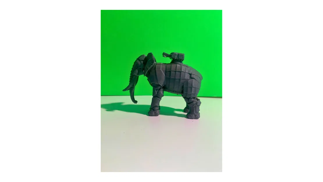 Mô hình Voi Kim loại 3D (Metallic Elephant) - Image 2