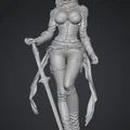 Mô hình 3D Crimson Valkyrie: Nữ chiến binh đầy quyền năng - Thumbnail 1
