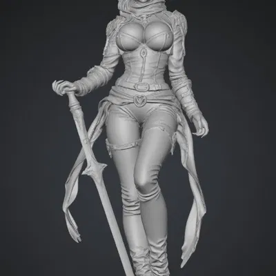 Mô hình 3D Crimson Valkyrie: Nữ chiến binh đầy quyền năng