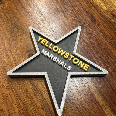Mô hình in 3D huy hiệu Yellowstone Marshals độc đáo