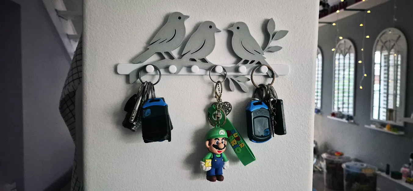 Ba Chú Chim Trên Cành - Móc Treo Chìa Khóa Treo Tường - Image 1