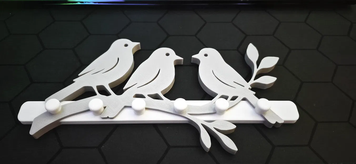 Ba Chú Chim Trên Cành - Móc Treo Chìa Khóa Treo Tường - Image 2