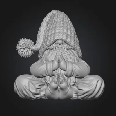 Mô hình 3D chú lùn Zen Gnome đang cầu nguyện trang trí bàn làm việc