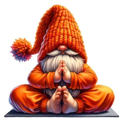 Mô hình 3D chú lùn Zen Gnome đang cầu nguyện trang trí bàn làm việc