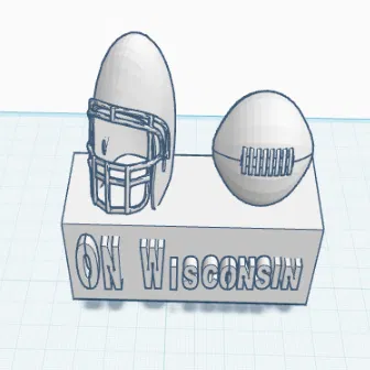 Mô hình trang trí bóng bầu dục On Wisconsin ấn tượng