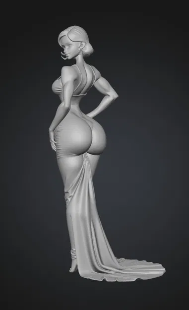 Mô hình 3D nhân vật nữ sang trọng Elegance in White - Image 1