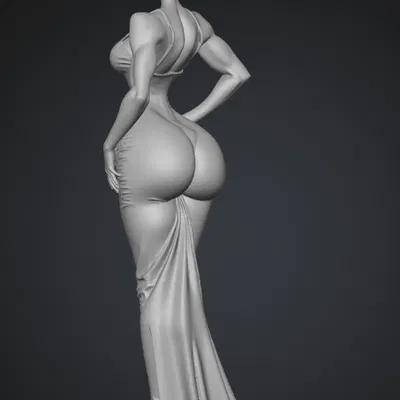 Mô hình 3D nhân vật nữ sang trọng Elegance in White