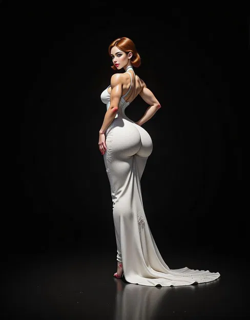 Mô hình 3D nhân vật nữ sang trọng Elegance in White - Image 2