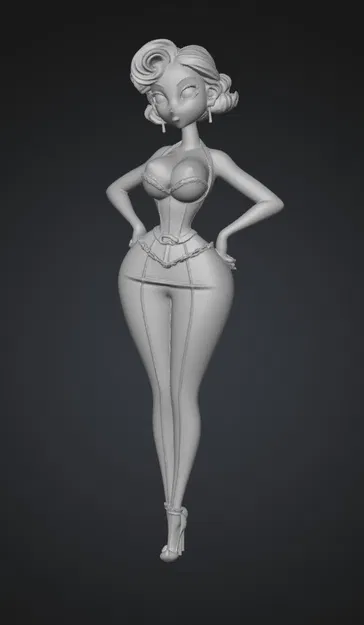 Mô hình 3D Midnight Velvet Doll nhân vật nữ phong cách hoạt hình - Image 1