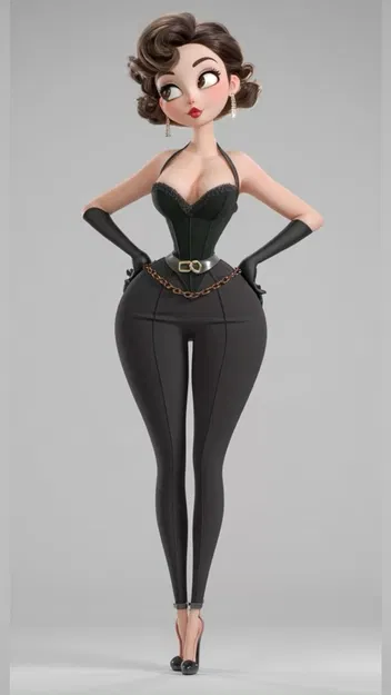 Mô hình 3D Midnight Velvet Doll nhân vật nữ phong cách hoạt hình - Image 2