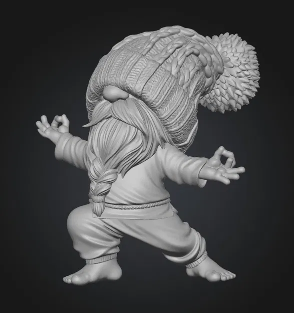 Mô hình in 3D Orange Gnome Wushu độc đáo cho góc làm việc - Image 1