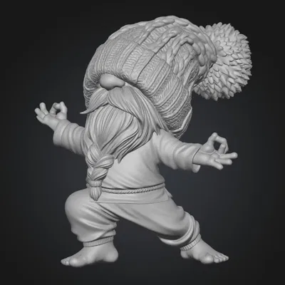 Mô hình in 3D Orange Gnome Wushu độc đáo cho góc làm việc