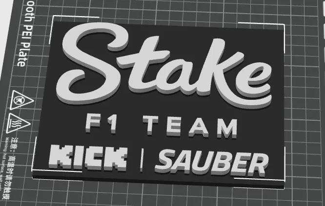 Mô hình logo Stake F1 Team Kick Sauber 3D độc đáo - Image 1