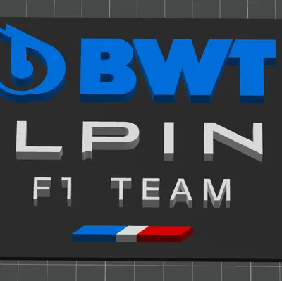 Mô hình trang trí logo 3D đội đua BWT Alpine F1 Team cực đẹp