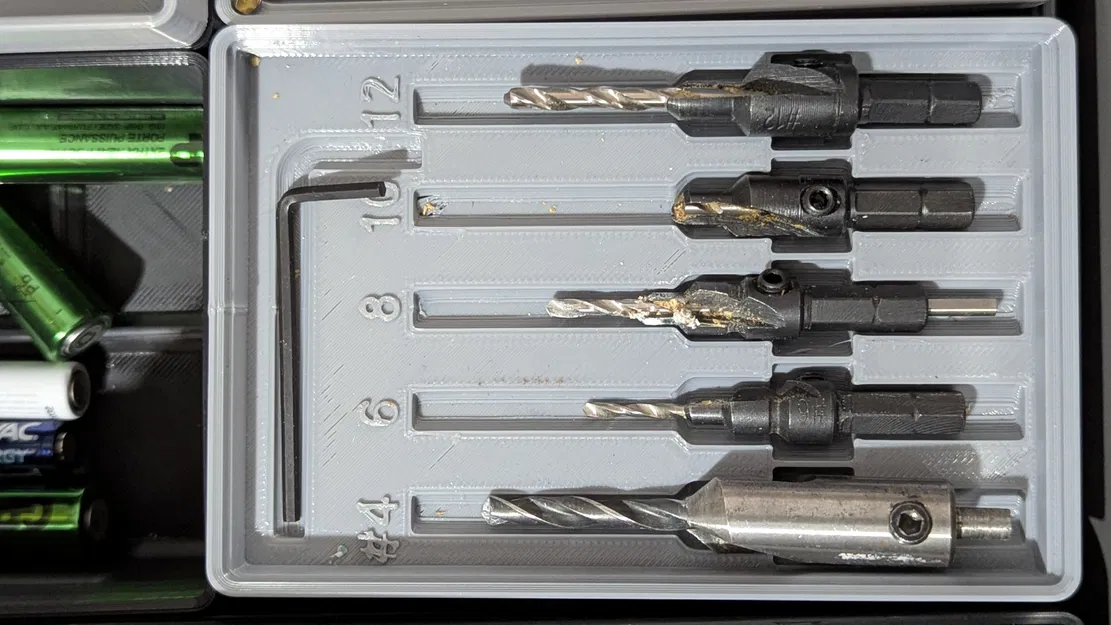 Khay đựng mũi khoan âm Gridfinity (Countersink Bit Holder) siêu gọn - Image 1
